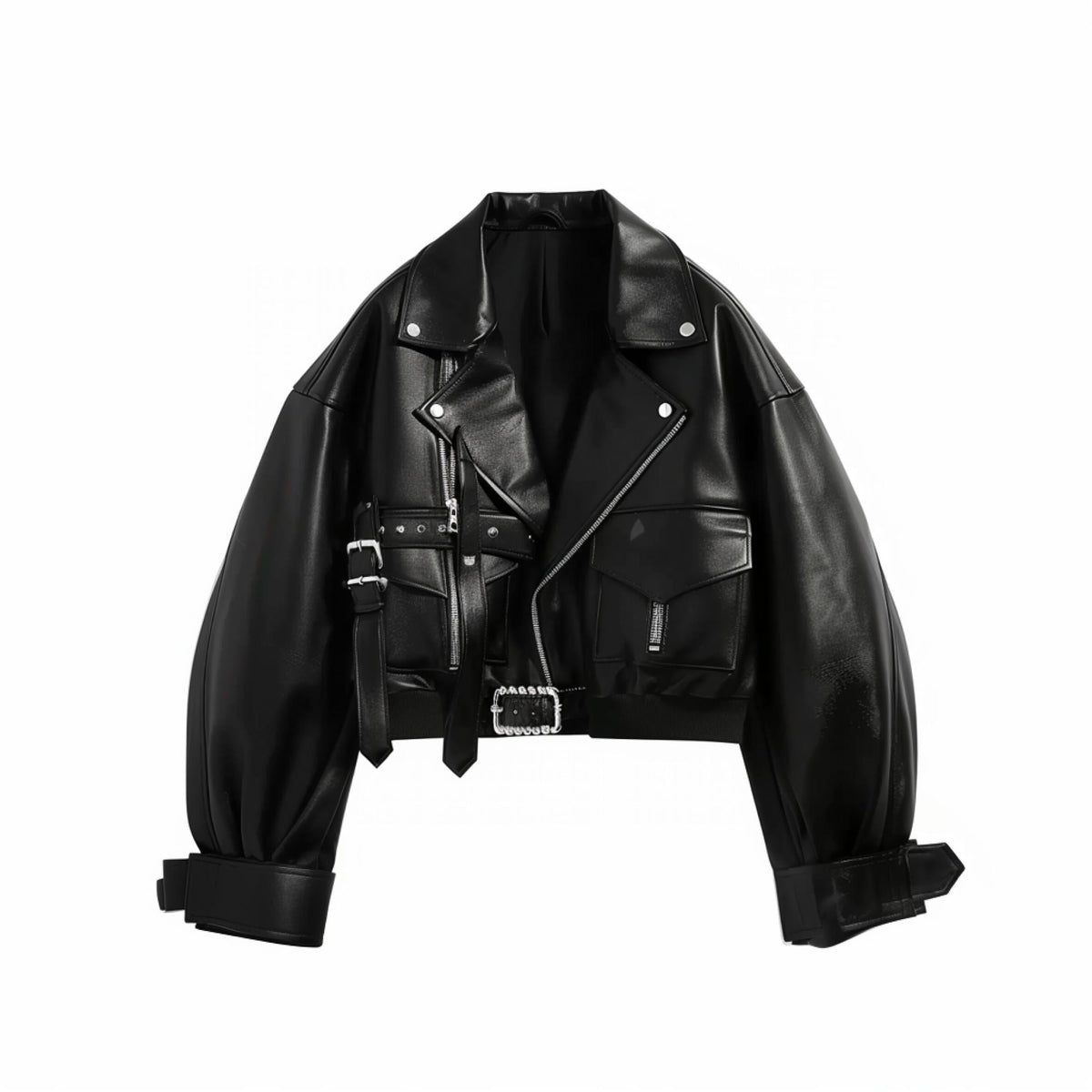 Leather buckle jacket